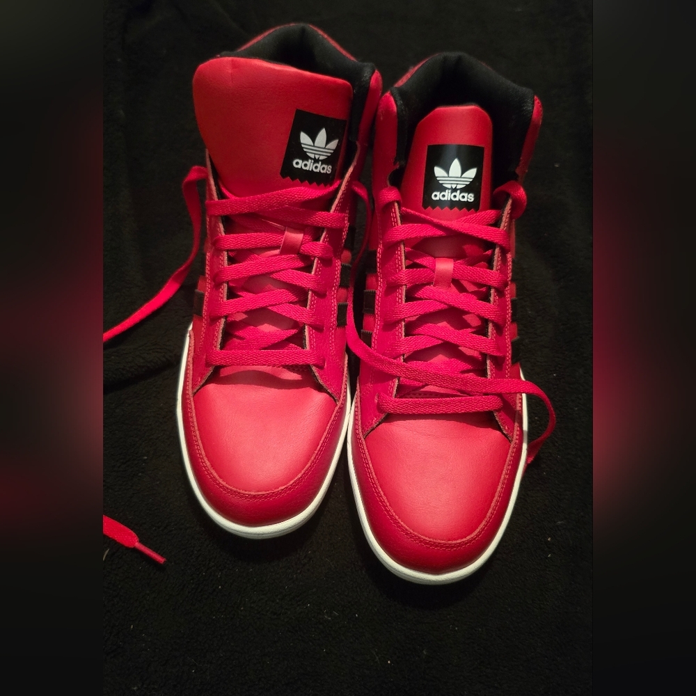 Adidas Red and Black Sneakers for Active Lifestyle